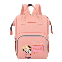 Disney Mother Diaper Baby Bottle Bag Backpack Cartoon Popular Large Capacity Multifunctional Mommy Traveling Bags Minnie Mouse