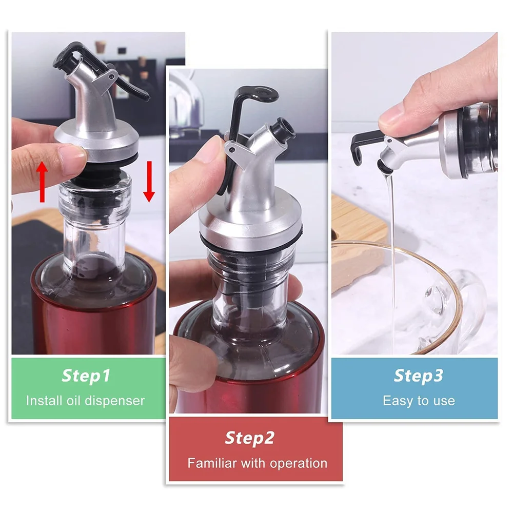 Wine Pourers Wine Bottle Stoppers 2Pcs Oil Bottle Stopper Lock Plug Seal Leak-proof Food Grade