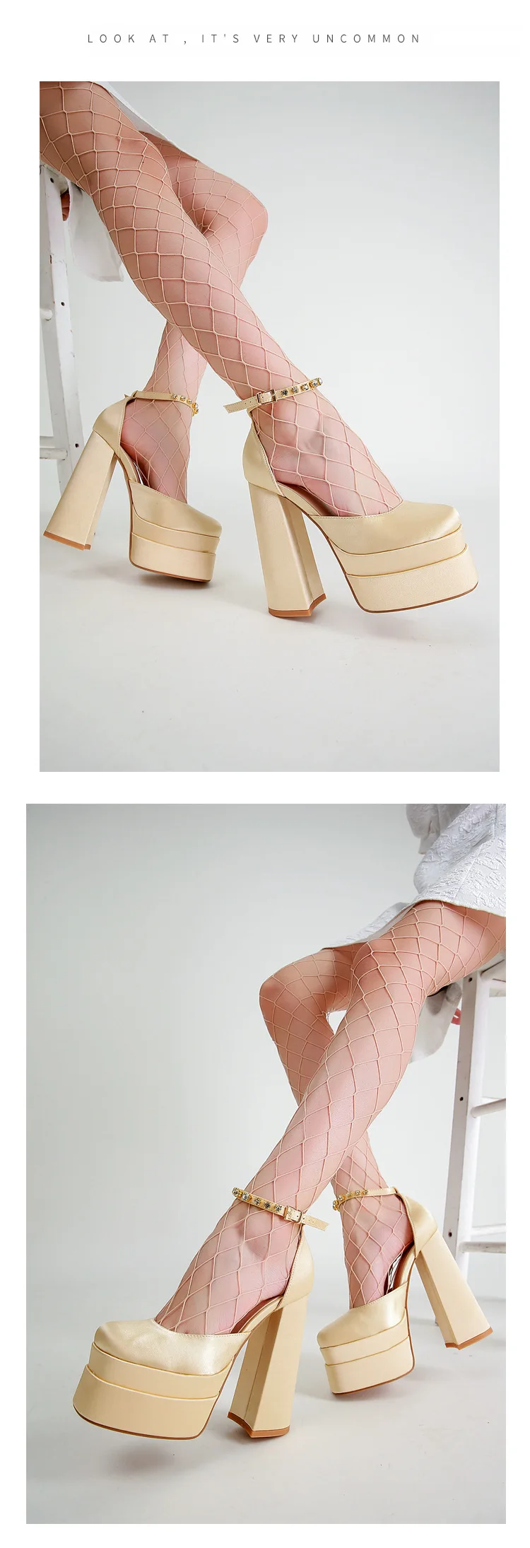 Zapatos de tacón alto y grueso con plataforma para mujer, sandalias de Stripper para fiesta, calzado Sexy para Club nocturno, 2024