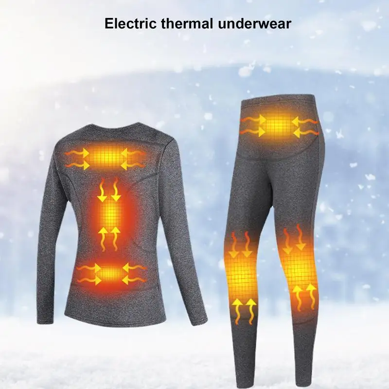 Winter Heating Underwear Thermal Underwear Set USB Electric Heated