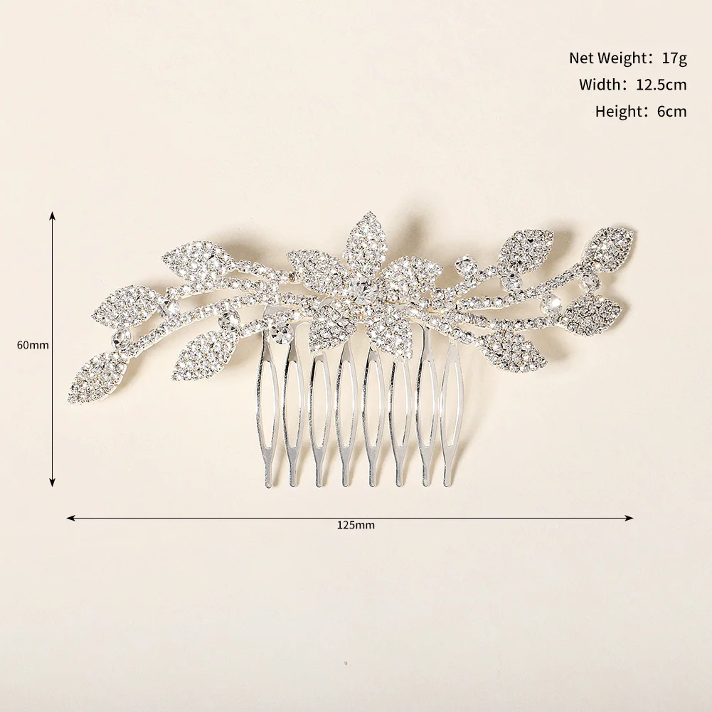 S2ca0709700cd414f8836d24aaf3ac769y Bridal Wedding Hair Accessories Crystal gold Silver Color Hair Combs for Women Bride Headpiece Party Jewelry Bridesmaid Gift Mallzona