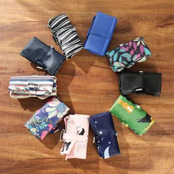 Cute Foldable Shopping Bag Eco-friendly Folding Reusable Portable Shoulder Handbag Waterproof Polyester For Travel Grocery Bags