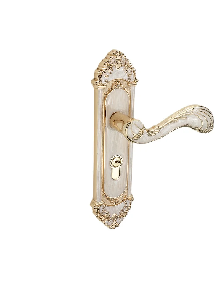 Yy European-Style Door Lock Indoor White Bedroom Lock Household Mute Room Door Lock