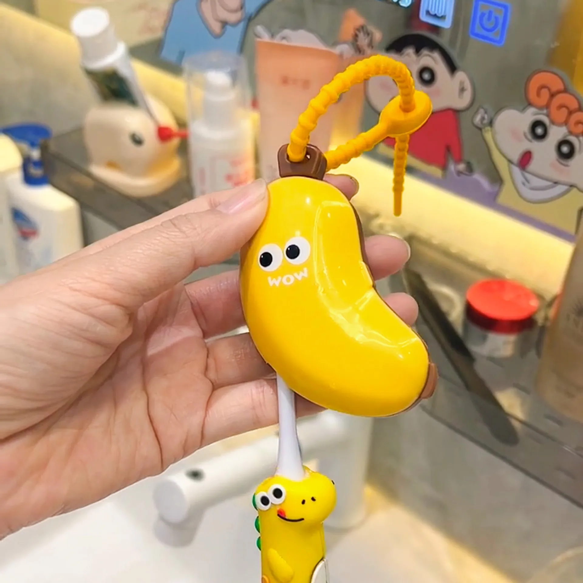 Charming Portable Travel Toothbrush Protective Cap - Banana Design Brush Case
