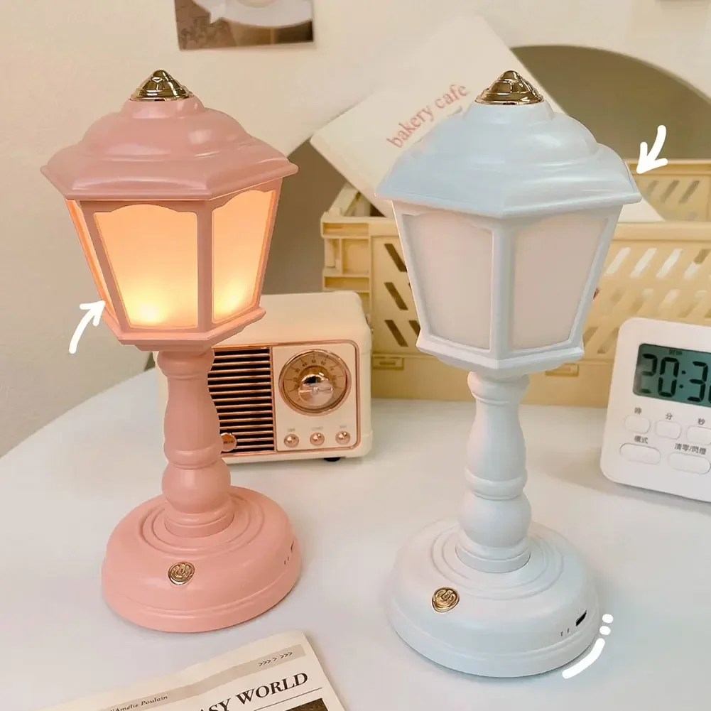 

Retro Table Lamp LED Desk Lamp USB Charging Night Lights Touch Dimmable Desk Light Mini Street Lamps Bedside Light Room Decor