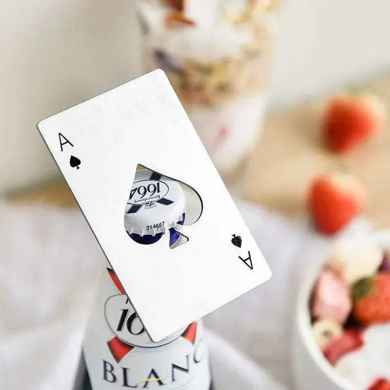 New Black Poker Card Beer Bottle Opener Personalized Portable Stainless Steel Credit Card Bottle Opener Of Spades Bar Tool