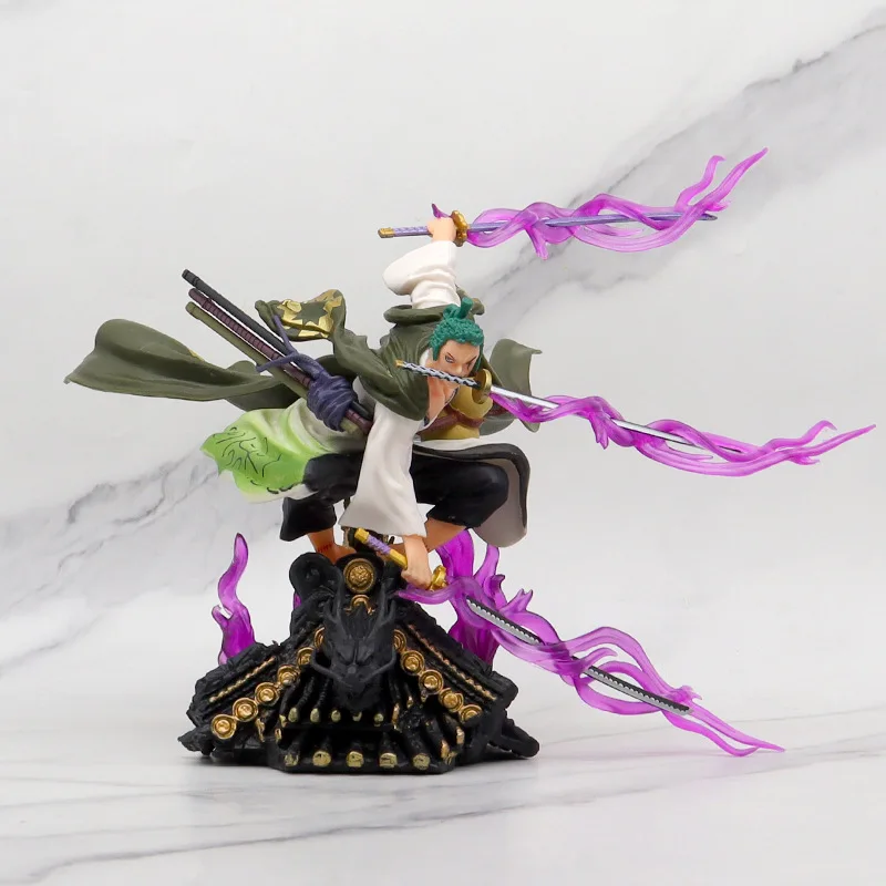 

Кимоно из ПВХ One Piece Action фигура аниме Roof Roronoa Zoro с тремя ножами