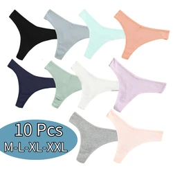 Sexy Women Panties 10 Color Cotton Thongs 5/10PCS Lots Low Rise Female Underwear G String Thong Women Bikini Lenceria Femenina