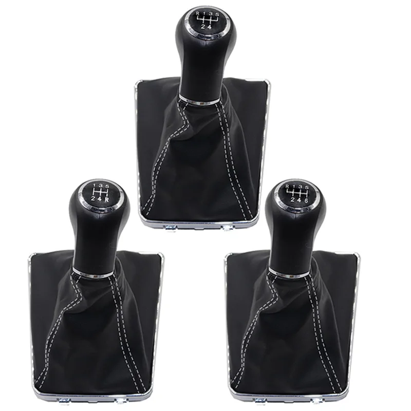 Chrome & Leather Car Shift Gear Knob Lever Gaitor Boot Cover For OPEL ...
