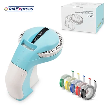 Stampante per etichette in rilievo 3D Macchina da scrivere manuale B90 Etichettatrice per goffratura 3D portatile simile al etichettatrice Dymo 12965 o etichette da 5 pezzi