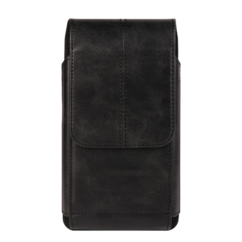 Luxury Leather Belt Clip Case Men Mobile Phone Waist Bag