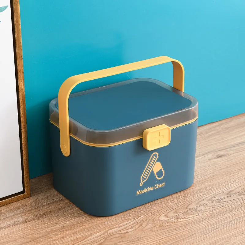 Home multi-layer large capacity portable small medicine box, home medicine storage box, storage and organization box