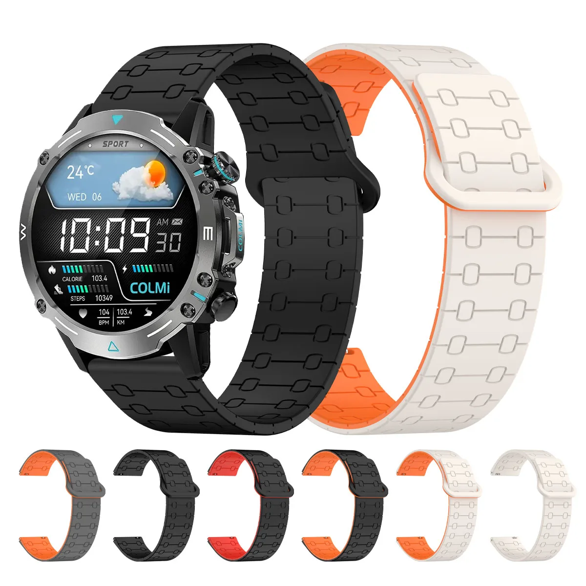 Magnetic Loop Silicone Watch Band 22mm - Versatile Wrist Strap Accessory