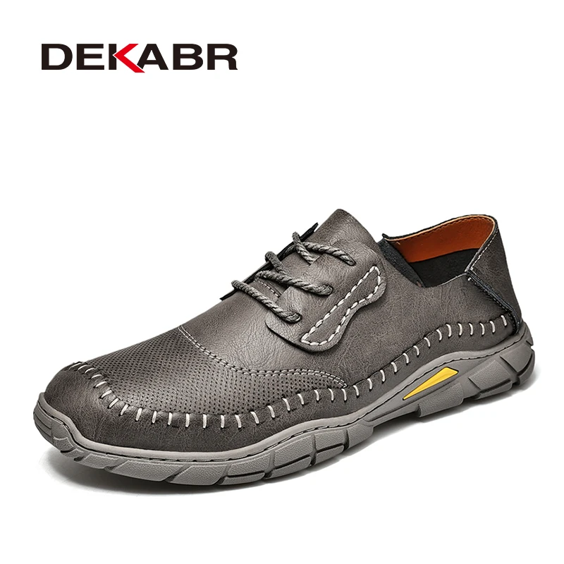 

DEKABR Brand Design Casual Shoes Genuine Leather Outdoor Fashion Comfortable Breathable Handmade Soft Men's Shoes Size 38-46