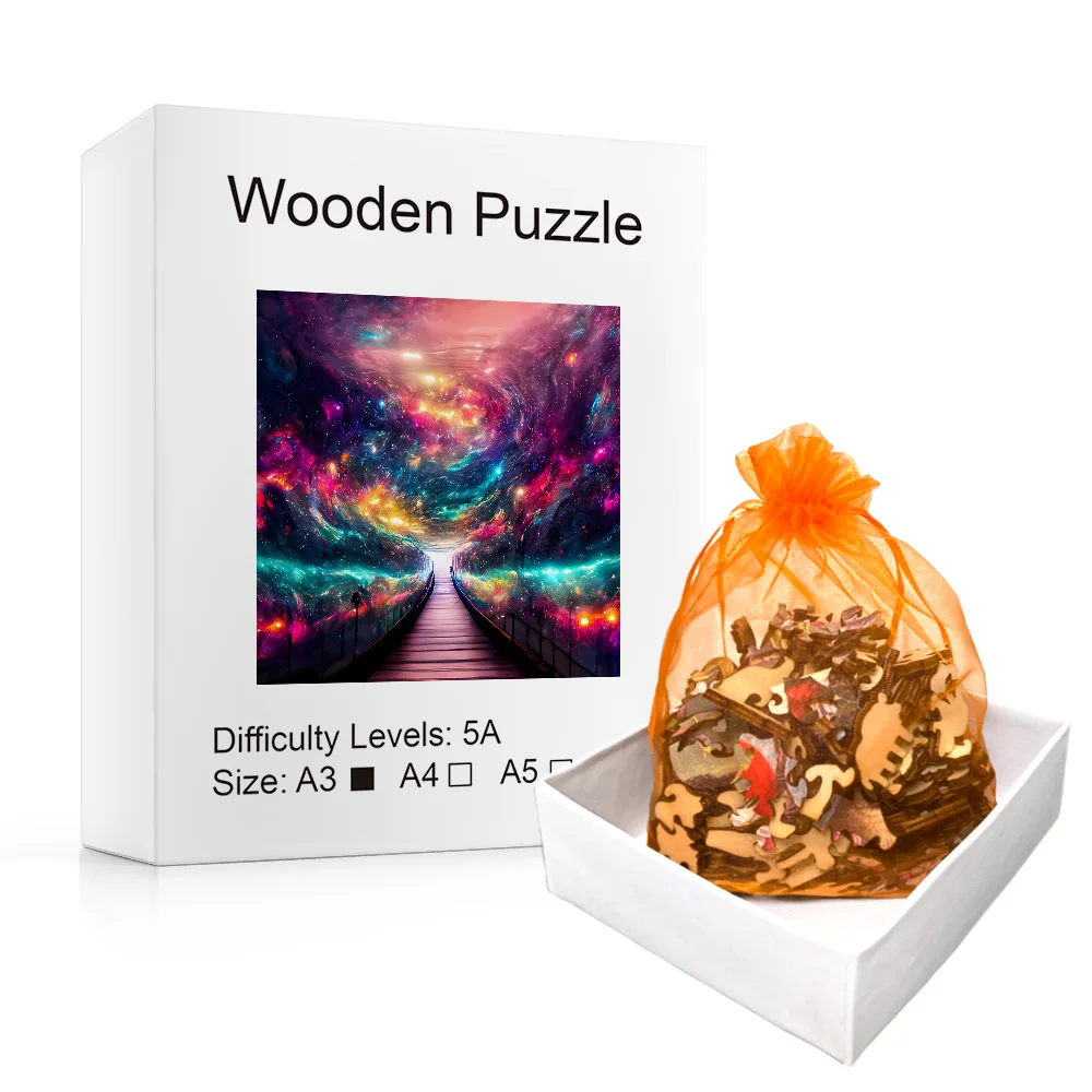 Wooden Puzzle-Shining Night Sky-Unique Square Puzzle Best Choice for Adults and Children Over 14 Years Old