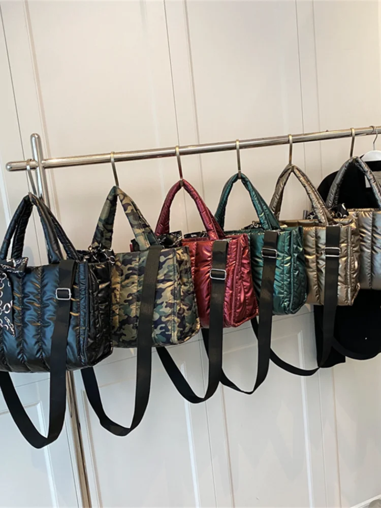 Elegant Women's Totes Bag with Silk Scarf Accent Quilted Crossbody Bags for Women Casual Solid Color Padded Women's Shoulder Bag - 4