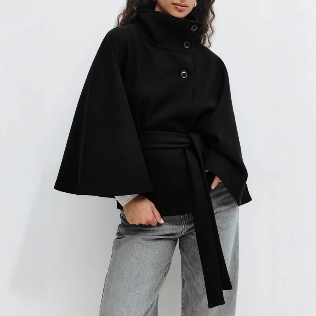 Women Turtleneck Long Sleeve Cardigan Overcoat