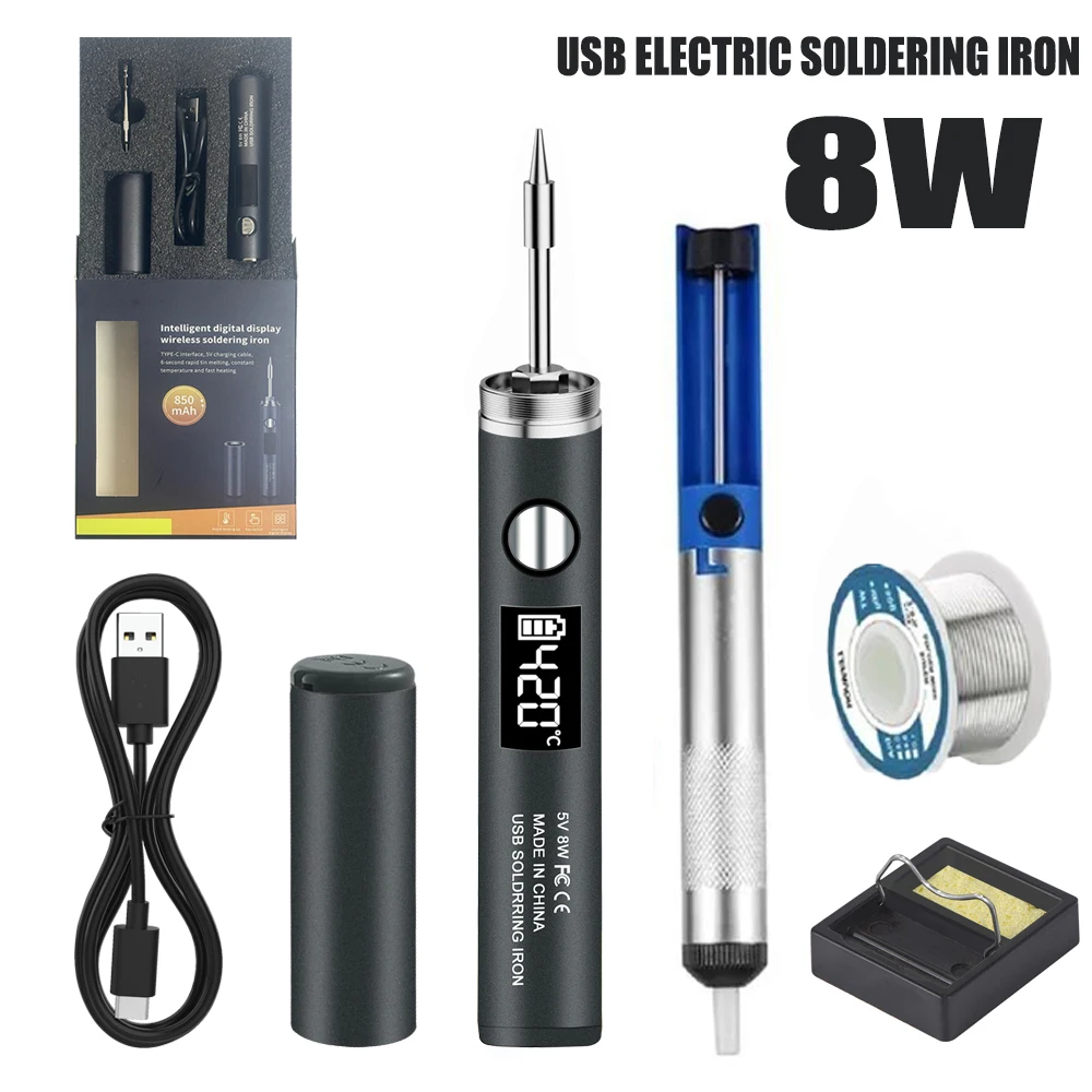 Usb Soldering Iron 5V Mini Convenient Adjustable Temperature Type-C Interface Fast Charging Portable Welding Solder Repair Tool