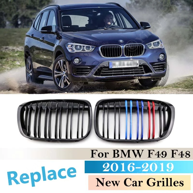 

Затемненный спортивный комплект ABS для BMW F49 F48 2016 2017 2018, автомобильные аксессуары, Передние решетки для почек, двойная решетка, разные цвета