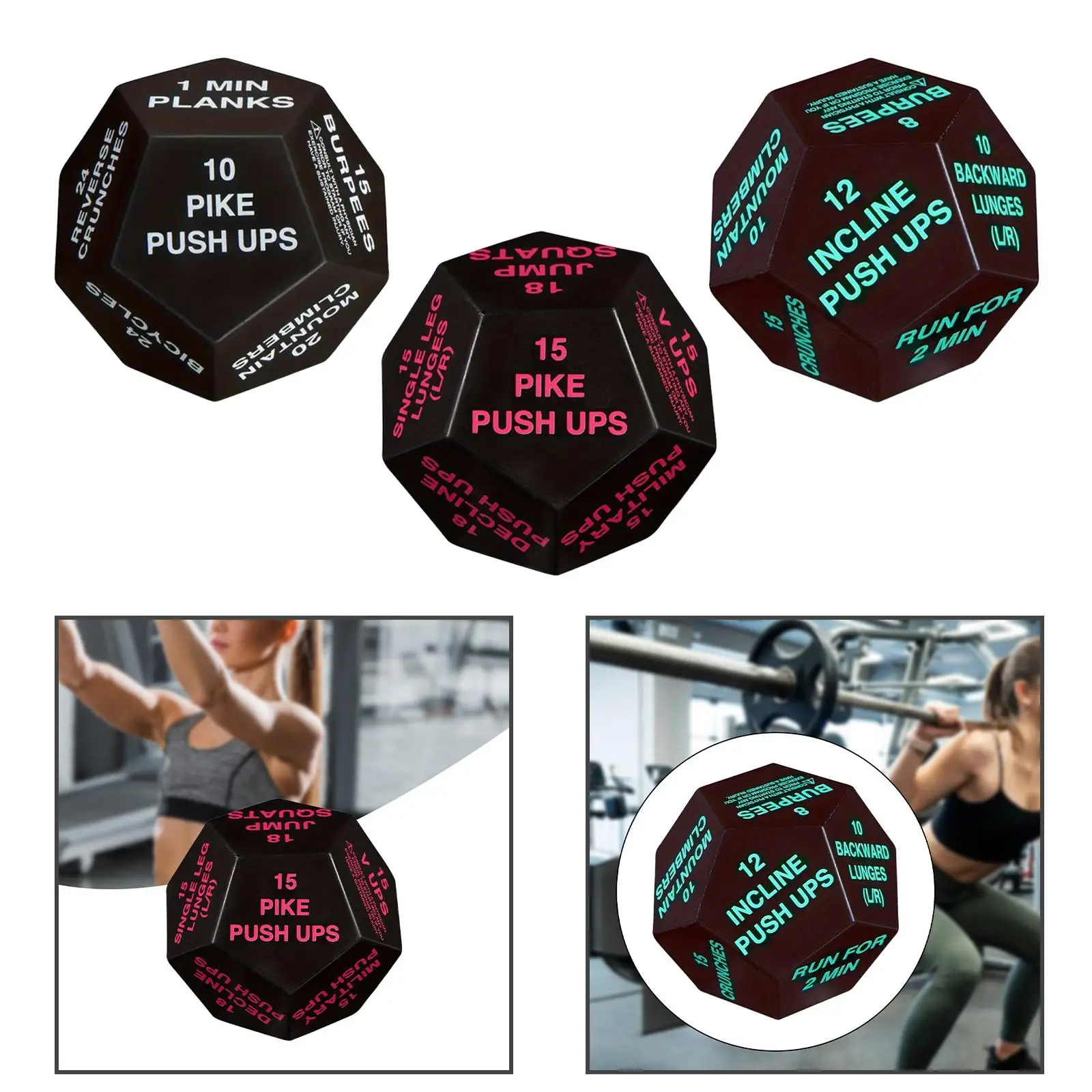 Bodyweight Training Dice Cardio Workout Game Dice for Men Women Home Gym 3