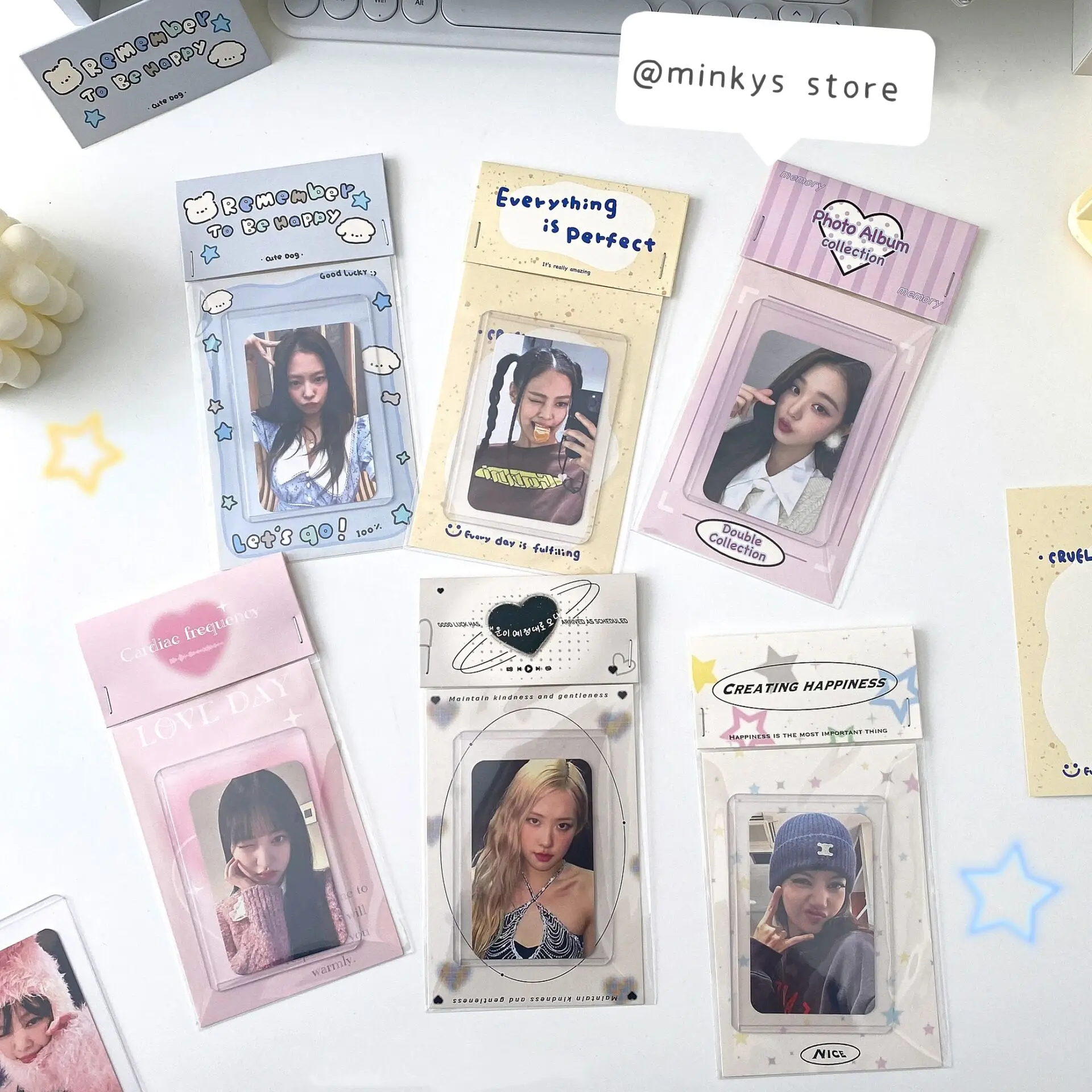 MINKYS Kawaii Kpop Photocard Holder Photo Card Collection Bag DIY Accessories Christmas Packing Bag School Stationery