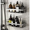 Rectangle Aluminum Alloy Bathroom Shelf Makeup Storage Organizer Shampoo Rack Shower Shelf Bathroom No Drill Wall Shelf 2