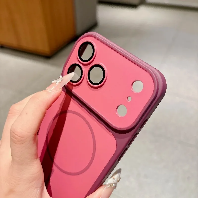 Matte Armor Magnetic Wireless Charging Shockproof Phone Case with MagSafe Compatibility