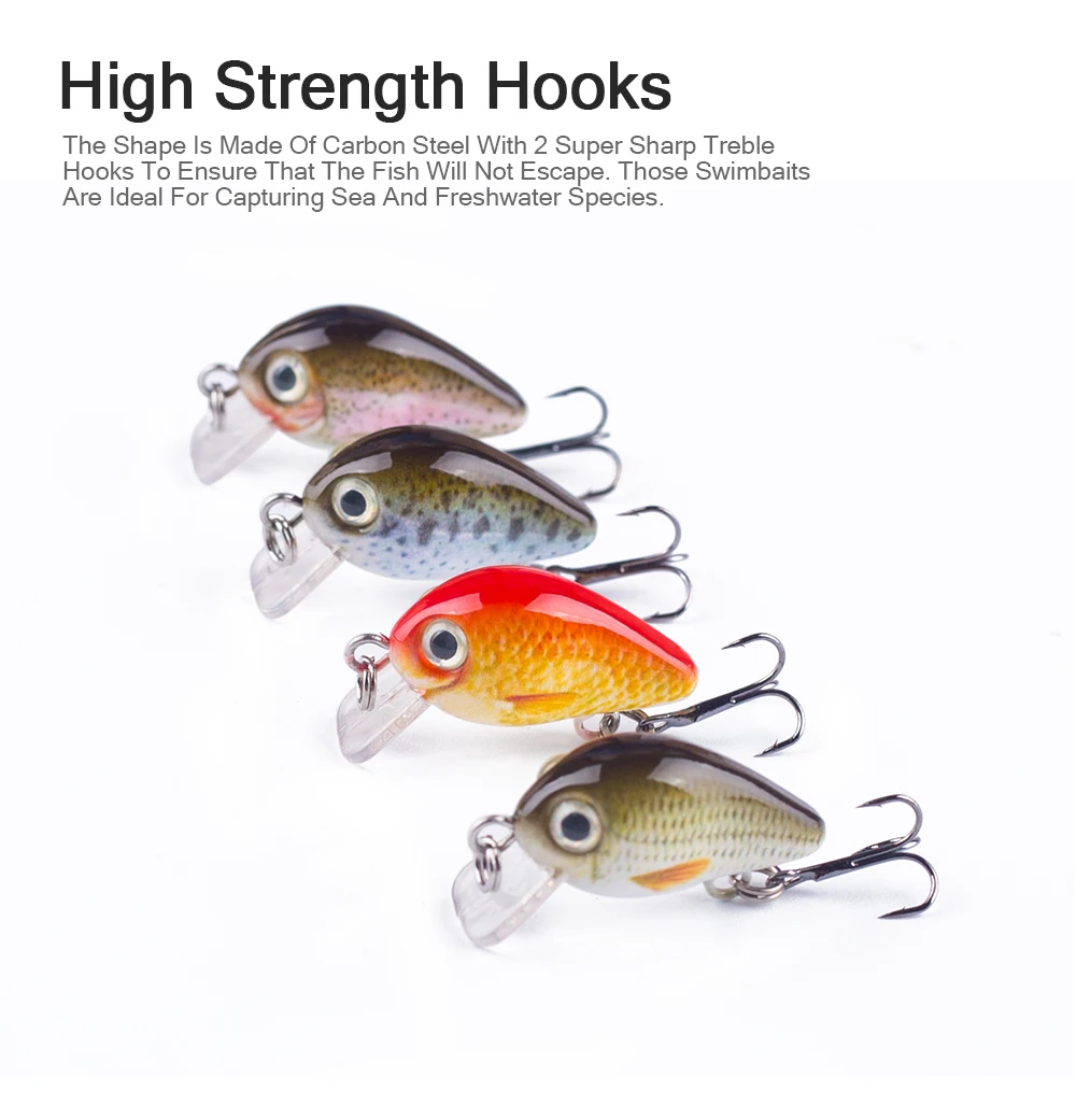 Hanlin 5 Stück/Set 1,5g/28mm Mini-Crankbait Schwimmende Wobbler Angelköder Künstliche Köder Harte Minnow-Köder für Hecht und Barsch – Detail 7