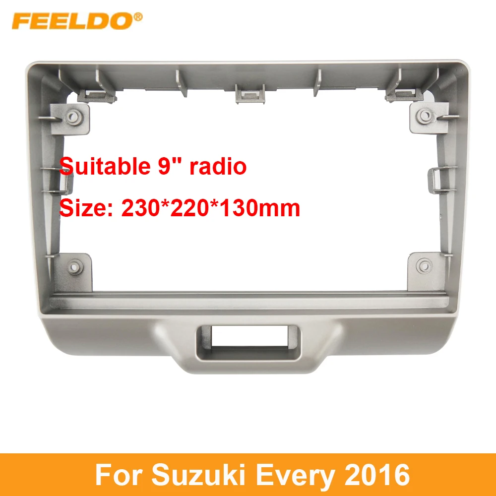 

Рамка для автомобильной аудиосистемы FEELDO, адаптер 9 дюймов для большой панели DVD, для Suzuki each (2016) 2DIN, комплект рамок для панели приборной панели