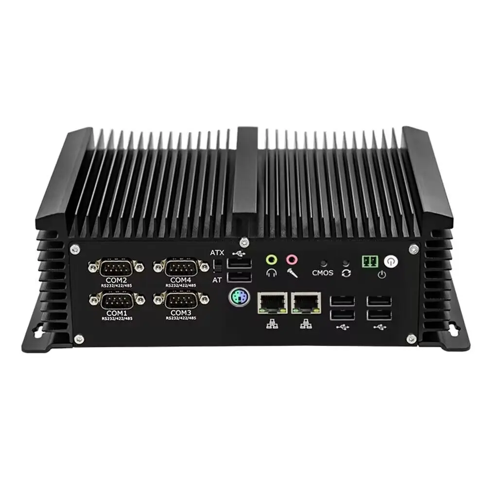 Industrial Fanless Mini PC Intel i7 10610U i5 10210U Rugged Computer 10*USB 6*COM HDMI VGA 14*GPIO 4*RJ45 LAN 4G SIM WIFI 6