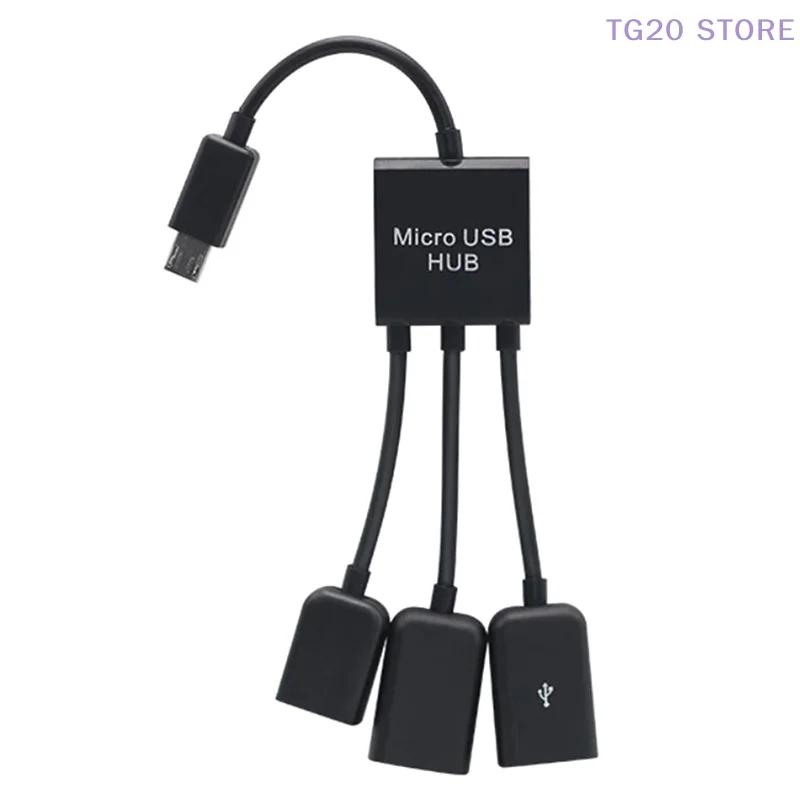 3in1 Micro USB To 2 OTG 3 Port HUB Cable Splitter Micro-USB Type-C Adapter Converter For Tablet Android Mouse Keyboard