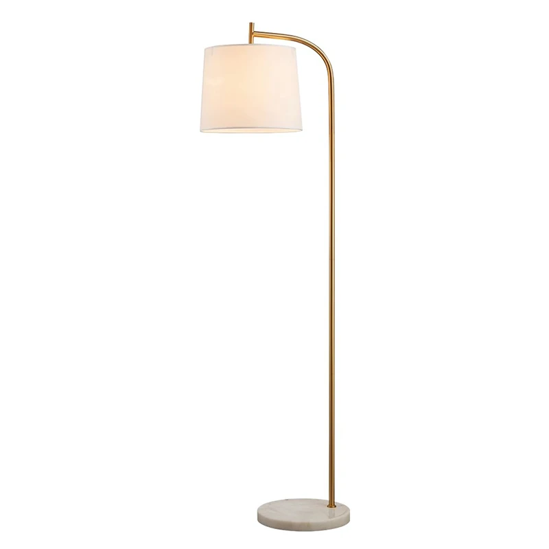 

Modern Floor Lamp Fabric Lampshade Marble Standing Lamp E27 LED Floor Lamps For Living Room Study Bedside Office