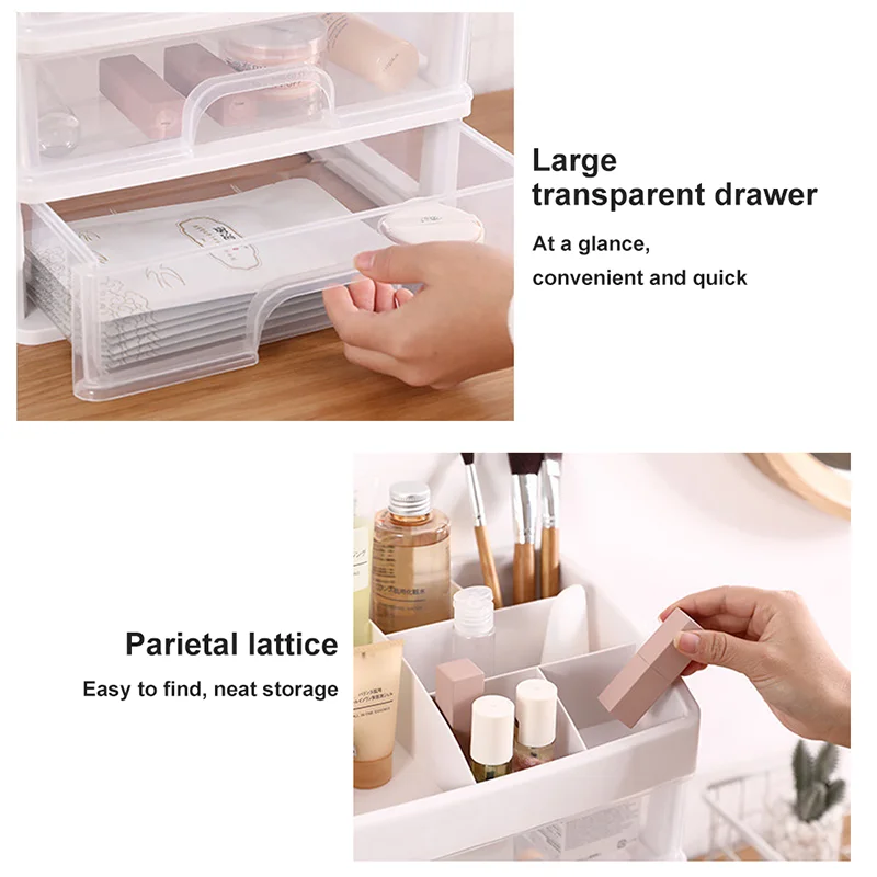 Drawer Makeup Organizer Cosmetic Storage Box Jewelry Container Box Dressing Table Storage Rack Multi-layer Desktop Organizer 3