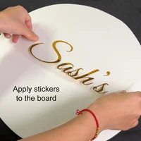 Baby Shower Party สติกเกอร์ไวนิลกระจกแชมเปญทองที่กําหนดเองชื่อสติกเกอร์สําหรับวันเกิด Baptism Baby Shower ฉากหลังตกแต่ง 6