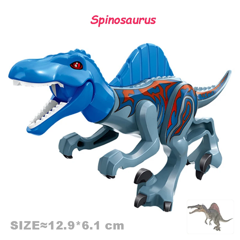 Velociraptor Triceratops Indominus T-Rex Model Jurassic World Dinosaurs Children Boy Assemble Building Blocks Educational Toys - Bilde 5