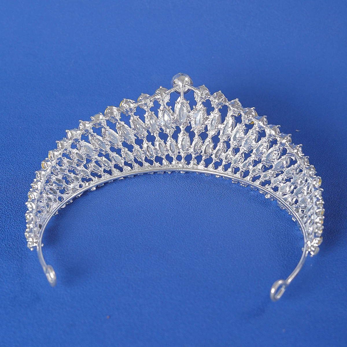 Fashion Silver Color Tiaras And Crowns Zircon Crystal Diadems For Pincess Queen Women Bridal Wedding Hair Accessories