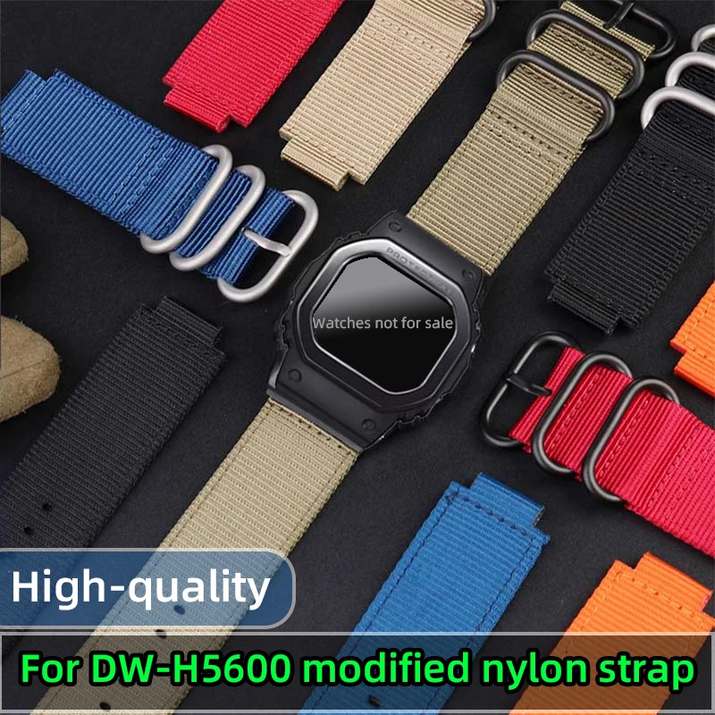 Per Casio Dw H5600 Cinturino In Nylon Bracciale 18Mm G-Shock Dw-H5600 Cinturino Modificato Per Uomo Arancione Blu Braccio Verde Kahki Con Strumento