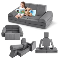 25D Sponge Modular Kids Play Couch for Playroom Kids Modular Couch, Convertible Foam Couch Kids Play Set for Creative Play 2
