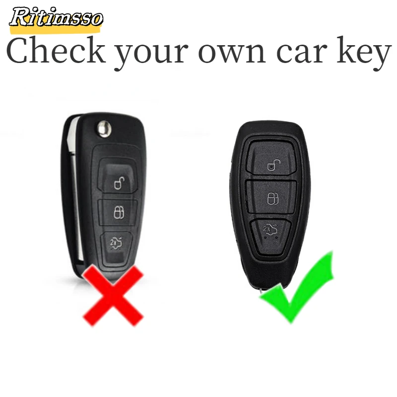 Alloy Car Key Cover Case For Ford Focus 3 4 ST Mondeo MK3 MK4 Fiesta Fusion Kuga 2013 2014 2015 2017 2018 Remote Protect Shell