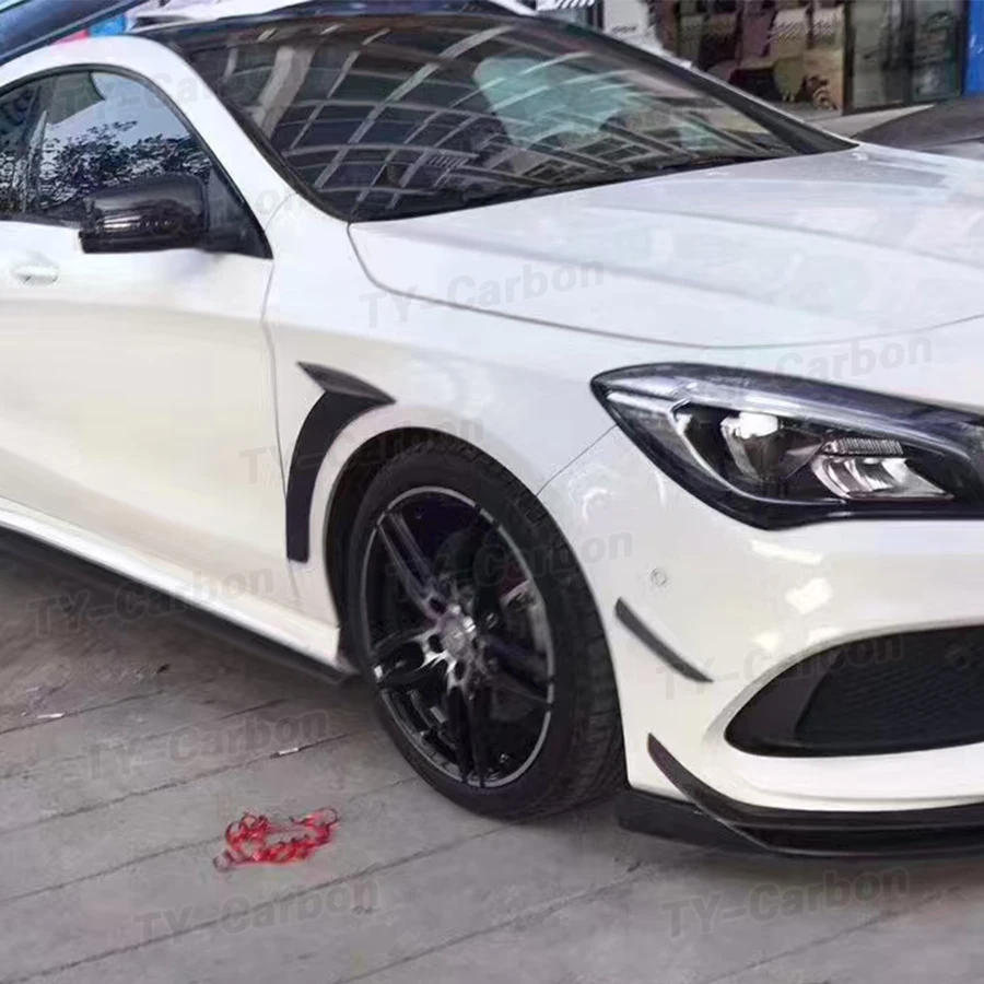 Real Carbon Fiber Front Fender Vent Fin Gill Trim Covers For Benz CLA W117 CLA180 CLA200 CLA250 2013-2019 Decoration