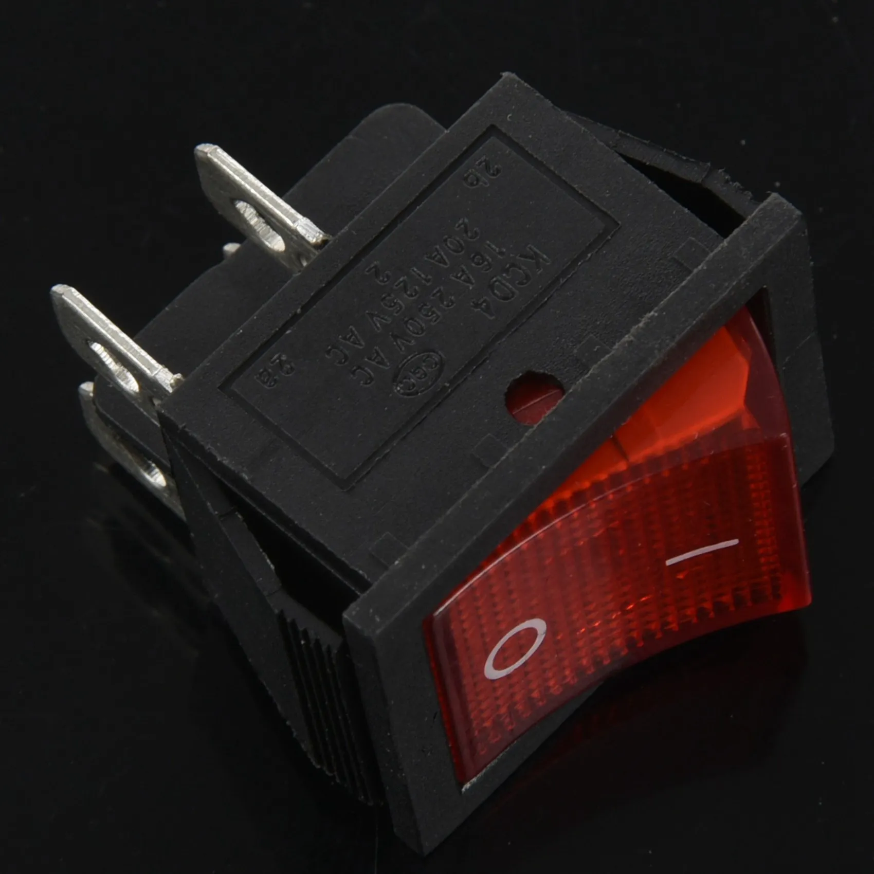 AEF6-6X 레드 라이트 4핀 DPST ON/OFF 스냅인 로커 스위치 15A/250V 20A/125V AC 28X22mm