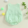0-18M Infant Baby Boy Summer Outfits Newborn Sleeveless Smocked Bubble Romper Golf Clothes 3