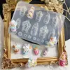 1pc Ice Cream Strawberry Cream Cookie Witch 3D Acrylic Mold  Nail Art Decorations Cat DIY Design Silicone  Nail Art  Nails  Mold 1