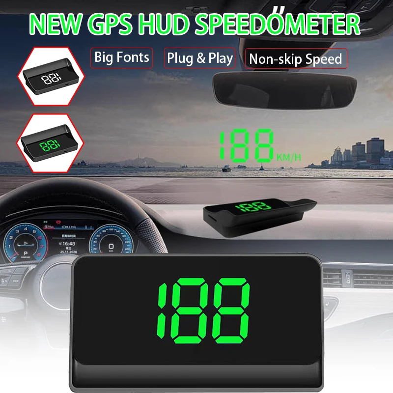 

Car Head Up Speed Display KMH MPH Windshield Speed Projector GPS Suspension Speedometer Electronic Meter for All Auto