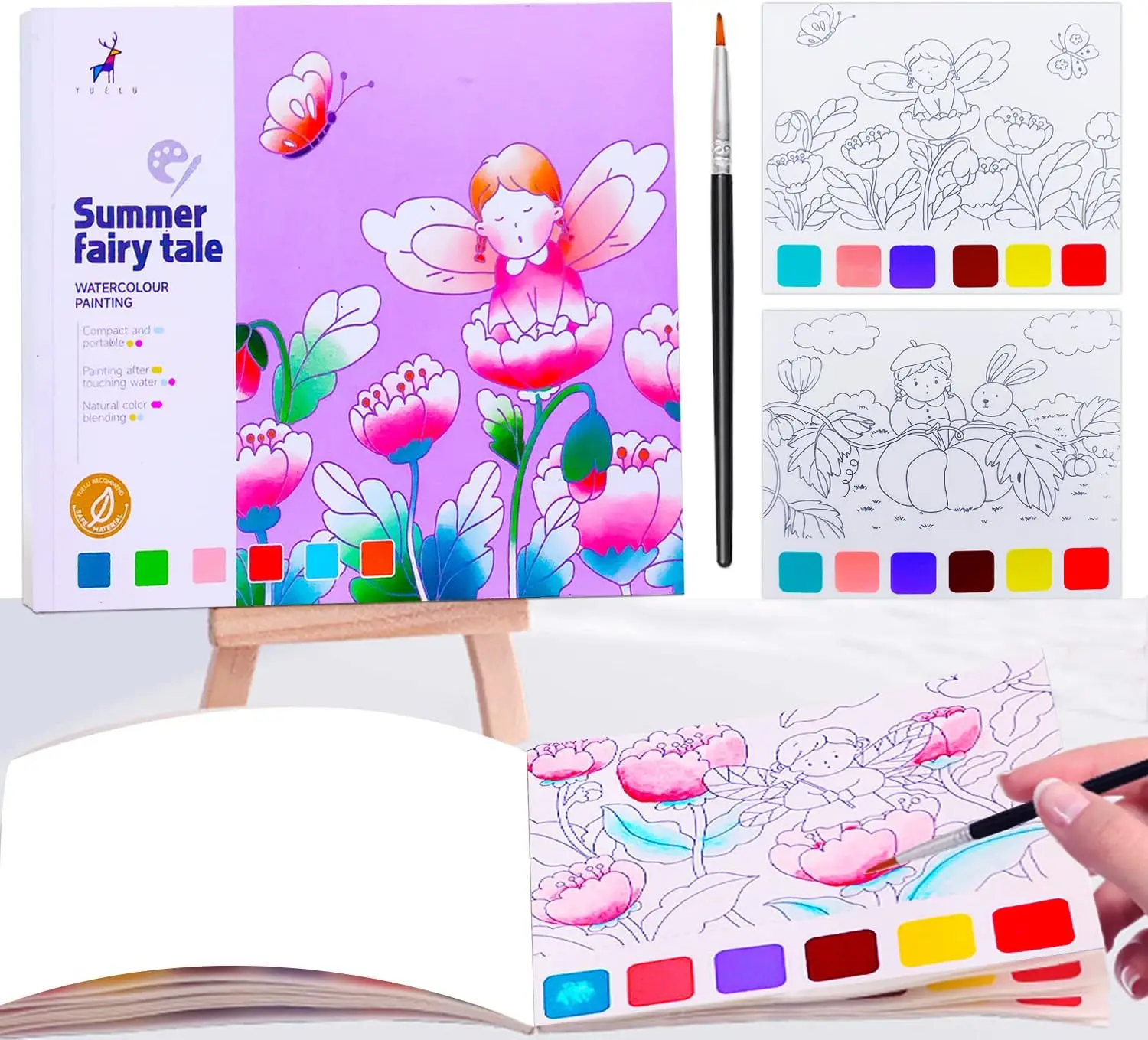 Paint with Water Books Watercolor Coloring Books for Kids Ages 4-8 Mess  Free Water Painting Book Arts and Crafts Toddlers 2-4 - AliExpress