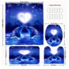 Romantic Dolphin Heart Ocean Theme Bathroom Set - Waterproof Shower Curtain, Toilet Lid Cover, Bath Mat, and Contour Mat 3