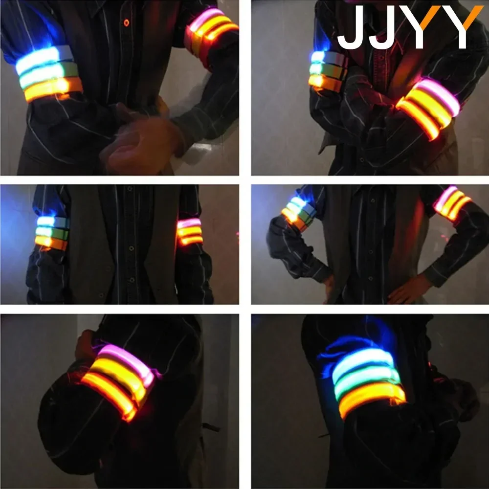 USB wiederaufladbares LED-Armband für Outdoor-Sportarten, Laufen, Radfahren, sicheres Armband, Arm- und Beinschutzausrüstung – Detail 10