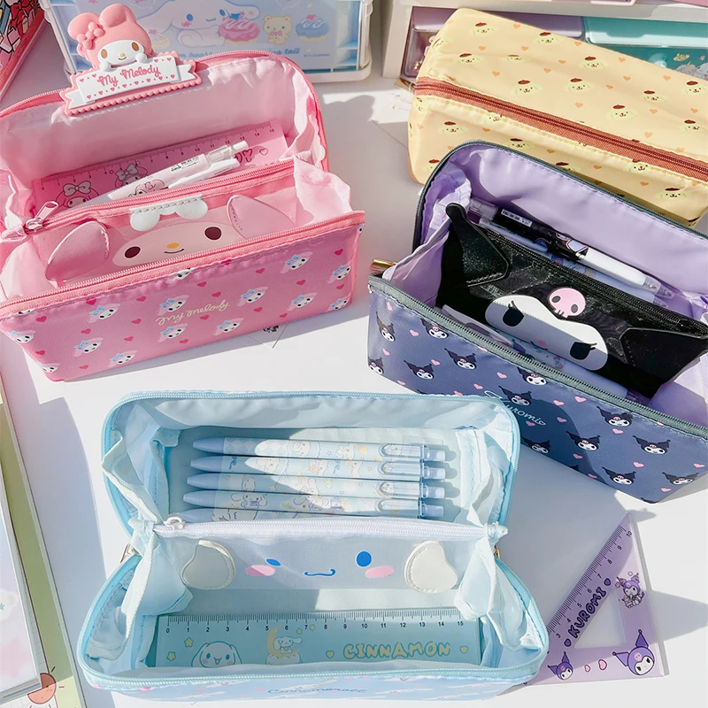 Pencil Case Cosmetic Bags Pen Case Stationery for Sanrio Cinnamoroll Melody Kulomi