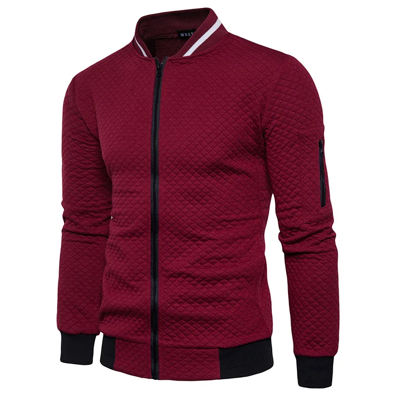 Men's Golf Sportswear Bomber Jacket Jacquard Plaid Coats Zipper Stand Collar Outerwear Casual Tops Men Jacket Sweatshirts S--4XL