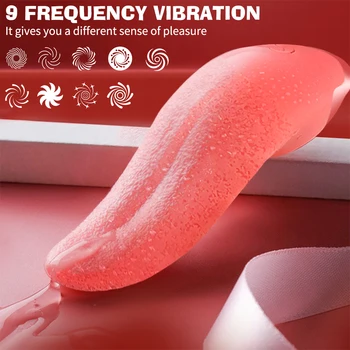 Realistic Tongue Vibrator Licking Nipple Massager Smart Heating Female Masturbator Clit Stimulator Pussy Sex Toys for Couple 2